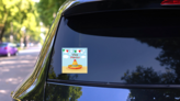 Viva Mexico Beach Celebration Sticker on a Rear Car Window (New) example