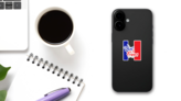 Vive La France Celebration Sticker on a Phone (New) example