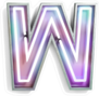 Vivid Neon Font With Fluorescent Tubes Letter W Sticker