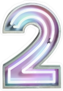 Vivid Neon Font With Fluorescent Tubes Number 2 Sticker