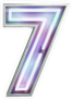 Vivid Neon Font With Fluorescent Tubes Number 7 Sticker
