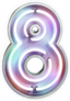 Vivid Neon Font With Fluorescent Tubes Number 8 Sticker