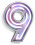 Vivid Neon Font With Fluorescent Tubes Number 9 Sticker