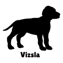Vizsla Baby Dog Silhouette Sticker