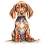 Vizsla Puppy Isolated Sticker