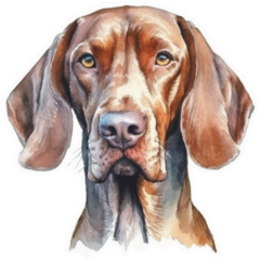 Vizsla Watercolor Face Sticker