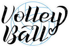 Volleyball Black Lettering Sticker
