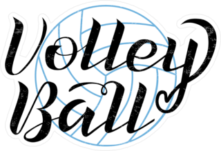 Volleyball Black Lettering Sticker