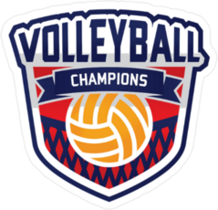 Volleyball Champions Badge Sticker