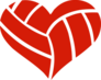 Volleyball Heart Sticker