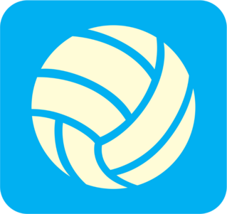 Volleyball Icon On Blue Background Sticker