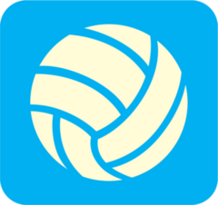 Volleyball Icon On Blue Background Sticker