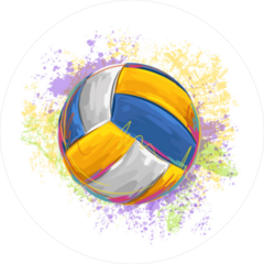 Volleyball Splatter Painting Sticker