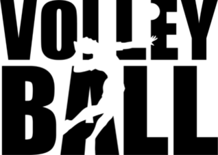 Volleyball Text With Player Sticker