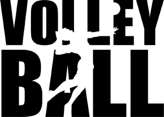 Volleyball Text With Player Sticker