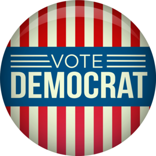 Vote Democrat Retro Campaign Button Sticker