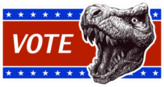 Vote Poster With T-rex Head Sticker