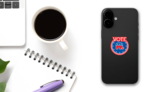 Vote Republican With Elephant Circle Stickers on a Phone (New) example