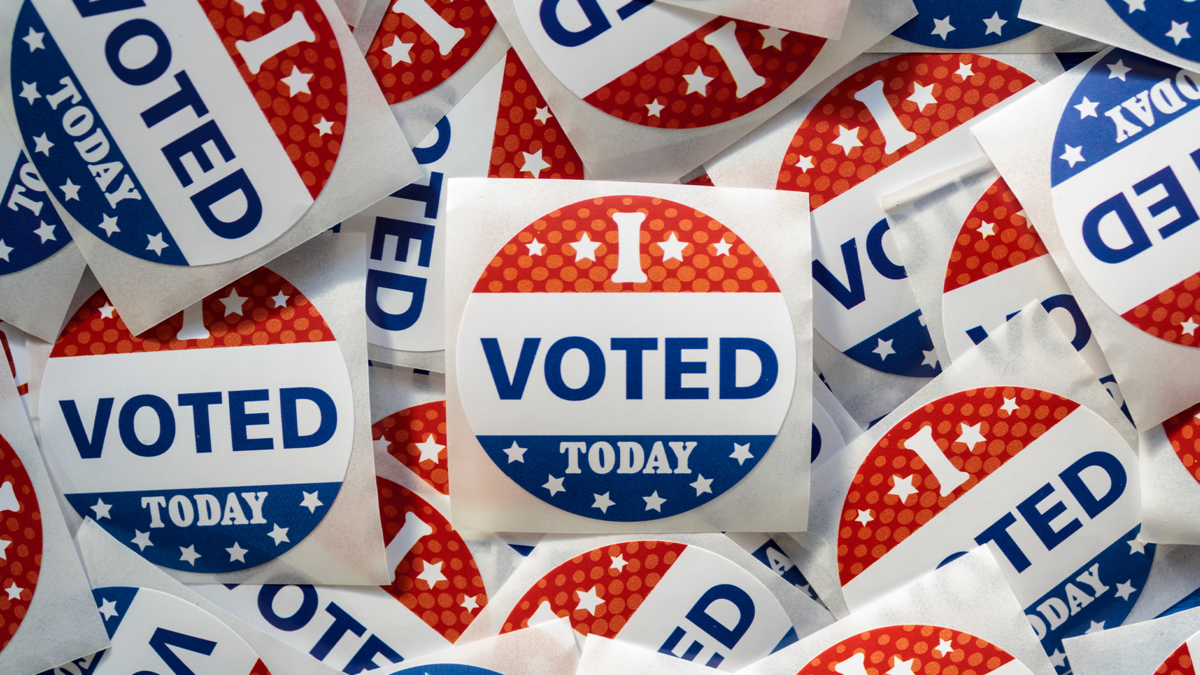 I Voted Today Political Stickers in a Pile to Promote Custom Political Stickers