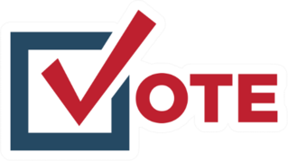 Voting 2020 Icon With Vote Lettering Sticker