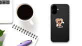 Waffle Rollerblading Sticker on a Phone (New) example