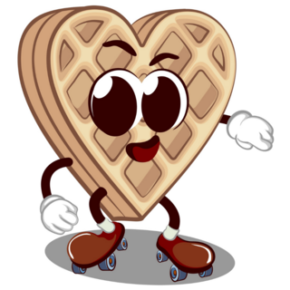 Waffle Rollerblading Sticker
