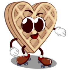 Waffle Rollerblading Sticker