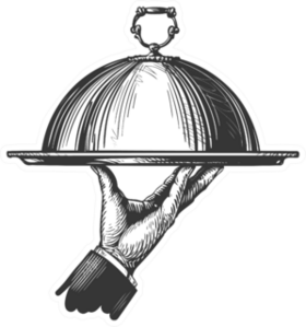 Waiter Serving Food Sticker