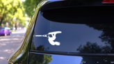 Wake Boarder Sticker on a Rear Car Window (New) example