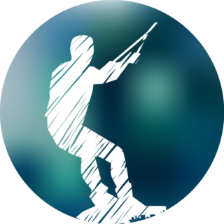 Wakeboard Illustration With Man Blur Background Sticker