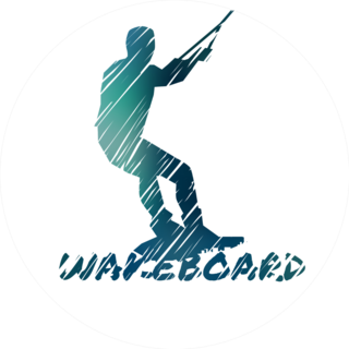 Wakeboard Illustration With Man Sticker