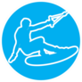 Wakeboard On Blue Sticker