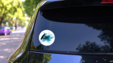 Wakeboarder In Action Sticker on a Rear Car Window (New) example