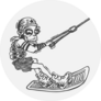 Wakeboarder In Helmet And Life Jacket Sticker