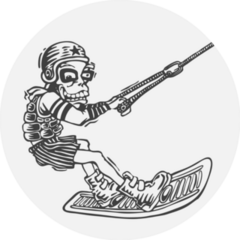 Wakeboarder In Helmet And Life Jacket Sticker