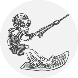 Wakeboarder In Helmet And Life Jacket Sticker
