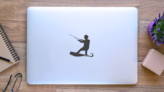 Wakeboarder On The Water Sticker on a Laptop (New) example