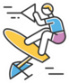 Wakeboarding Color Icon Sticker