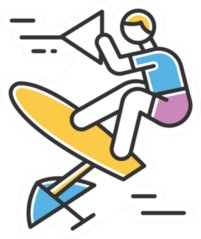 Wakeboarding Color Icon Sticker