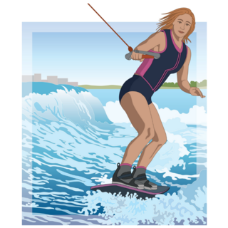 Wakeboarding Female Rider Sticker