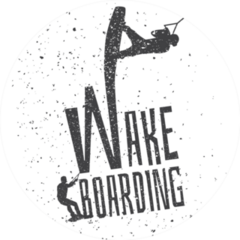 Wakeboarding Illustration Black & White Sticker