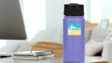 Wakeboarding Illustration Sticker on a Water Bottle (New) example