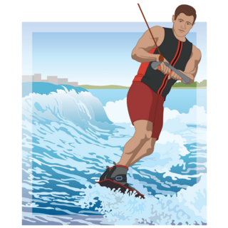 Wakeboarding Male Rider Sticker