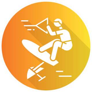 Wakeboarding Orange Illustration Sticker