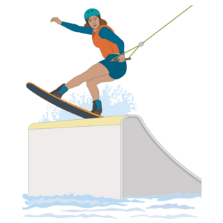Wakeboarding Sport Jump Sticker