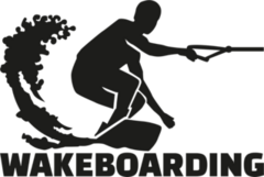 Wakeboarding Text With Boarder Sticker