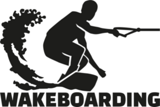 Wakeboarding Text With Boarder Sticker