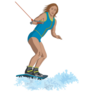 Wakeboarding Woman Sticker