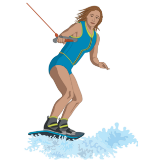 Wakeboarding Woman Sticker