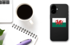 Wales Flag Sticker on a Phone (New) example
